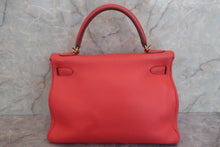 将图片加载到图库查看器，HERMES KELLY 32 Clemence leather Rose jaipur □P刻印 Shoulder bag 600070127
