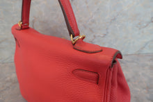 将图片加载到图库查看器，HERMES KELLY 32 Clemence leather Rose jaipur □P刻印 Shoulder bag 600070127
