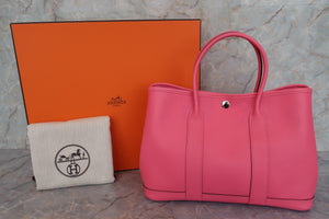 HERMES GARDEN PARTY TPM Epsom leather Rose azalee A Engraving Tote bag 700090219