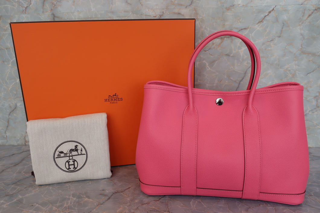 HERMES GARDEN PARTY TPM Epsom leather Rose azalee A Engraving Tote bag 700090219