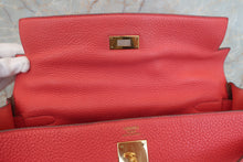 将图片加载到图库查看器，HERMES KELLY 32 Clemence leather Rose jaipur □P刻印 Shoulder bag 600070127
