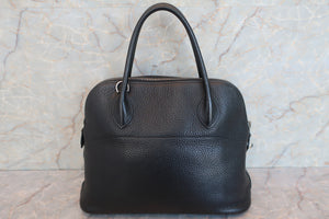 HERMES／BOLIDE 31 Clemence leather Black □I Engraving Shoulder bag 600050086