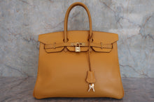 将图片加载到图库查看器，HERMES BIRKIN 35 Graine Couchevel leather Jaune □D刻印 Hand bag 800070068
