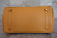 将图片加载到图库查看器，HERMES BIRKIN 35 Graine Couchevel leather Jaune □D刻印 Hand bag 800070068
