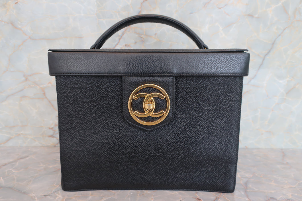 CHANEL/シャネル ココマーク2WAYバニティ キャビアスキン ブラック/ゴールド金具 バニティ 700080166
