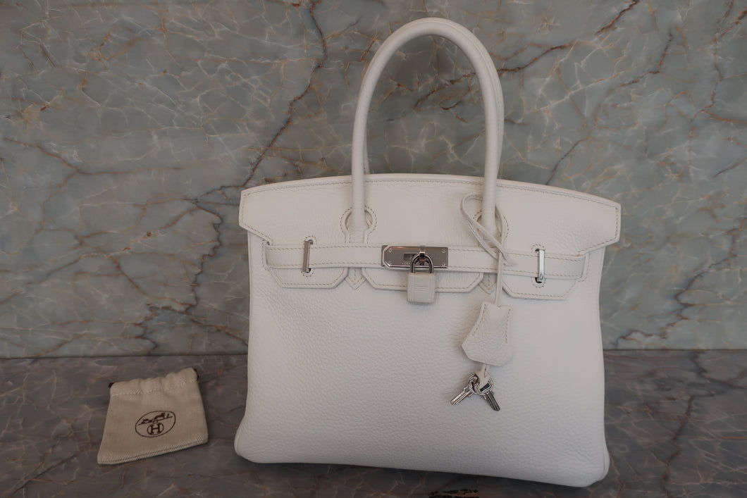 HERMES／エルメス バーキン30 トリヨンクレマンス ホワイト □I刻印 ハンドバッグ 700090237