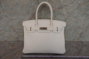 HERMES／エルメス バーキン30 トリヨンクレマンス ホワイト □I刻印 ハンドバッグ 700090237