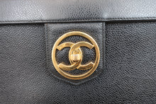 画像をギャラリービューアに読み込む, CHANEL/シャネル ココマーク2WAYバニティ キャビアスキン ブラック/ゴールド金具 バニティ 700080166

