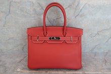 将图片加载到图库查看器，HERMES BIRKIN 30 Clemence leather Sanguine □P刻印 Hand bag 600070133
