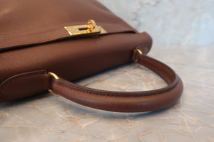 HERMES KELLY 28 Graine Couchevel leather Chocolat □B刻印 Hand bag 600110042