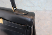 画像をギャラリービューアに読み込む, HERMES／エルメス ケリー32 ボックスカーフ ブラック 〇J刻印 ショルダーバッグ 800050059
