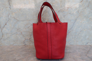 HERMES／エルメス ピコタンロックＰＭ トリヨンクレマンス ルージュカザック A刻印 ハンドバッグ 700050026