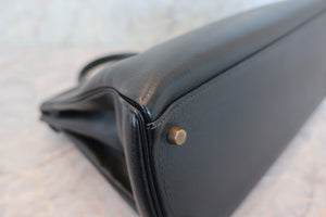HERMES KELLY 35 Ardennes leather Black 〇V Engraving Shoulder bag 600050197