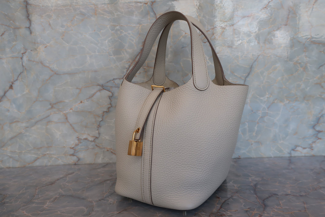HERMES／エルメス ピコタンロックＰＭ トリヨンクレマンス ベトン U刻印 ハンドバッグ 700100016
