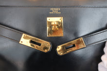 画像をギャラリービューアに読み込む, HERMES／エルメス ケリー32 ボックスカーフ ブラック 〇J刻印 ショルダーバッグ 800050059
