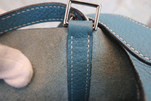 将图片加载到图库查看器，HERMES PICOTIN LOCK MM Clemence leather Blue jean □M刻印 Hand bag 600070122
