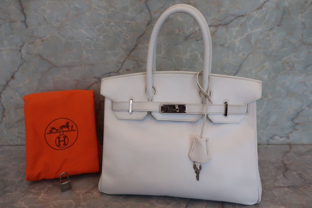 HERMES／エルメス バーキン30 ヴォーグレネ ホワイト □C刻印 ハンドバッグ 700070140