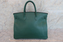 将图片加载到图库查看器，HERMES BIRKIN 40 Ardennes leather Green 〇W刻印 Hand bag 600070131
