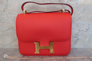 HERMES CONSTANCE3 23 Swift leather Rouge tomate A刻印 Shoulder bag 600110047