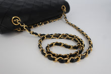 Load image into Gallery viewer, CHANEL Matelasse Double Flap Double Chain shoulder bag Lambskin Black/Gold hardware Shoulder bag 8000900242

