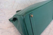 将图片加载到图库查看器，HERMES BIRKIN 40 Ardennes leather Green 〇W刻印 Hand bag 600070131
