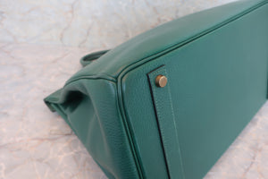 HERMES BIRKIN 40 Ardennes leather Green 〇W刻印 Hand bag 600070131