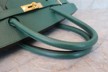 将图片加载到图库查看器，HERMES BIRKIN 40 Ardennes leather Green 〇W刻印 Hand bag 600070131
