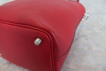 将图片加载到图库查看器，HERMES PICOTIN LOCK PM Clemence leather Rouge garance □O刻印 Hand bag 600090080
