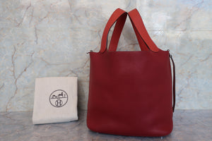 HERMES／エルメス ピコタンロックタッチGM トリヨンクレマンス/ヴォースイフト ルージュアッシュ/ブリック □R刻印 ハンドバッグ 700090243