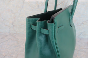 HERMES BIRKIN 40 Ardennes leather Green 〇W Engraving Hand bag 600070131