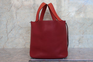 HERMES／エルメス ピコタンロックタッチGM トリヨンクレマンス/ヴォースイフト ルージュアッシュ/ブリック □R刻印 ハンドバッグ 700090243
