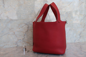 HERMES／エルメス ピコタンロックＰＭ トリヨンクレマンス ルージュガランス □R刻印 ハンドバッグ 700050030