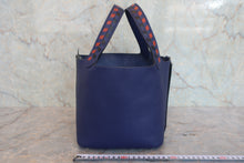 将图片加载到图库查看器，HERMES PICOTIN LOCK PM Tressage Epsom leather Blue encre/Brique/Black Y刻印 Hand bag 800070079

