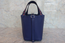 将图片加载到图库查看器，HERMES PICOTIN LOCK PM Tressage Epsom leather Blue encre/Brique/Black Y刻印 Hand bag 800070079
