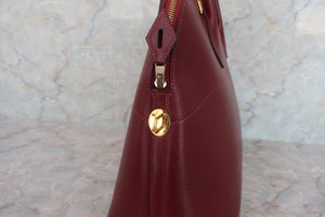 HERMES BOLIDE 35 Graine Lisse leather Rouge H □G刻印 Hand bag 600070101