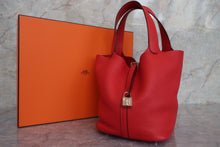 将图片加载到图库查看器，HERMES PICOTIN LOCK MM Clemence leather Rouge de Coeur A刻印 Hand bag 600090225
