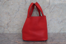 将图片加载到图库查看器，HERMES PICOTIN LOCK MM Clemence leather Rouge de Coeur A刻印 Hand bag 600090225
