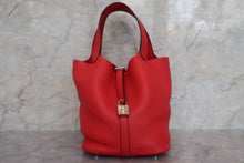 将图片加载到图库查看器，HERMES PICOTIN LOCK MM Clemence leather Rouge de Coeur A刻印 Hand bag 600090225
