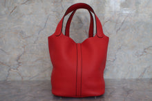 将图片加载到图库查看器，HERMES PICOTIN LOCK MM Clemence leather Rouge de Coeur A刻印 Hand bag 600090225
