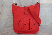 Load image into Gallery viewer, HERMES EVELYNE TPM Clemence leather Rouge casaque X Engraving Shoulder bag 600070141
