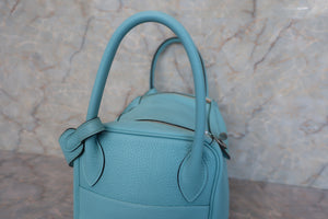 HERMES LINDY 30 Clemence leather Blue atoll A刻印 Shoulder bag 600080184