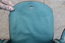 Load image into Gallery viewer, HERMES LINDY 30 Clemence leather Blue atoll A Engraving Shoulder bag 600080184
