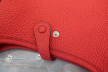 Load image into Gallery viewer, HERMES EVELYNE TPM Clemence leather Rouge casaque X Engraving Shoulder bag 600070141
