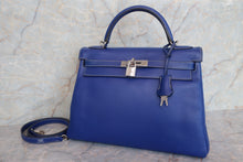 Load image into Gallery viewer, HERMES CANDY KELLY 32 Epsom leather Blue electric/Mykonos □P Engraving Shoulder bag 600110041
