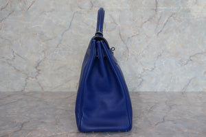 HERMES CANDY KELLY 32 Epsom leather Blue electric/Mykonos □P Engraving Shoulder bag 600110041