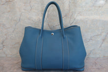 Load image into Gallery viewer, HERMES GARDEN PARTY PM Negonda leather Blue jean □O Engraving Tote bag 600050170
