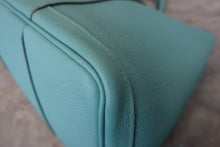 将图片加载到图库查看器，HERMES GARDEN PARTY PM Country leather Blue atoll T刻印 Tote bag 800010083
