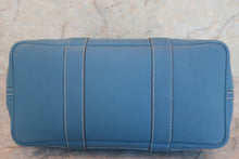 将图片加载到图库查看器，HERMES GARDEN PARTY PM Negonda leather Blue jean □O刻印 Tote bag 600050170
