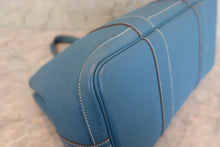 将图片加载到图库查看器，HERMES GARDEN PARTY PM Negonda leather Blue jean □O刻印 Tote bag 600050170
