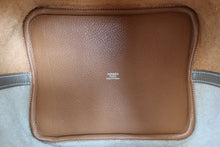 将图片加载到图库查看器，HERMES PICOTIN LOCK CASAQUE MM Clemence leather Etoupe gray/Gold □P刻印 Hand bag 800070093
